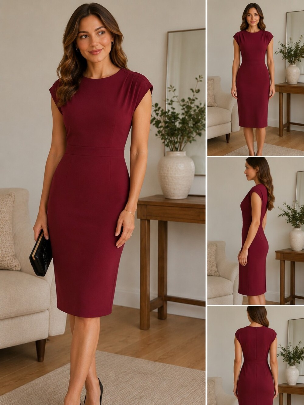 EXPRESS Burgundy Sheath Dress – Size XS